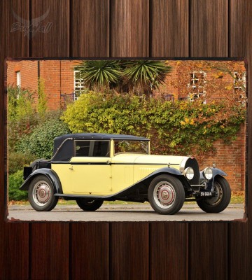 Металлическая табличка Bugatti Type 46 Cabriolet by Figoni